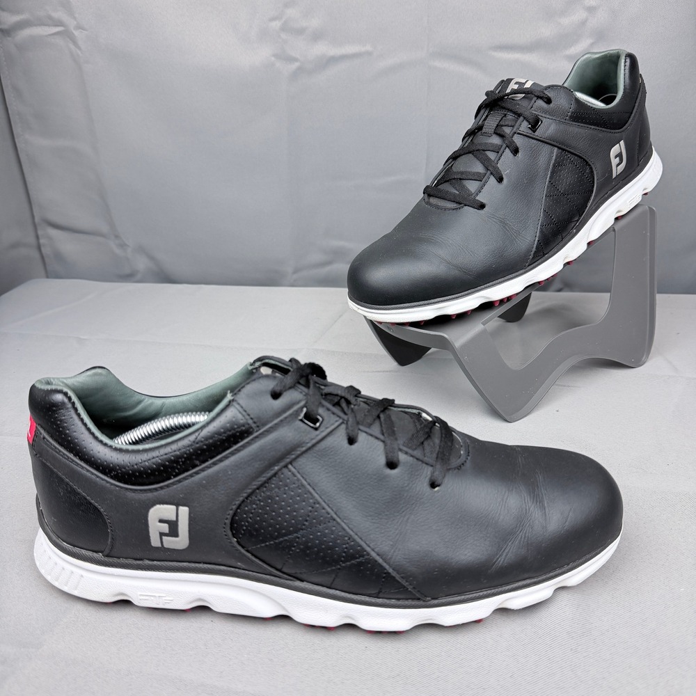 FootJoy Pro SL Men 12 M Black Leather Spikeless Golf Shoes 53594